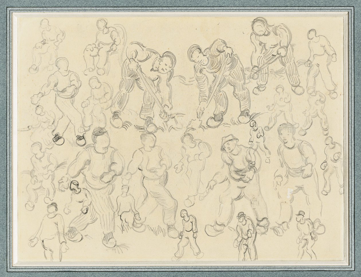 Studien von Bauern bei der Arbeit: Sämänner und Gräber von Vincent van Gogh