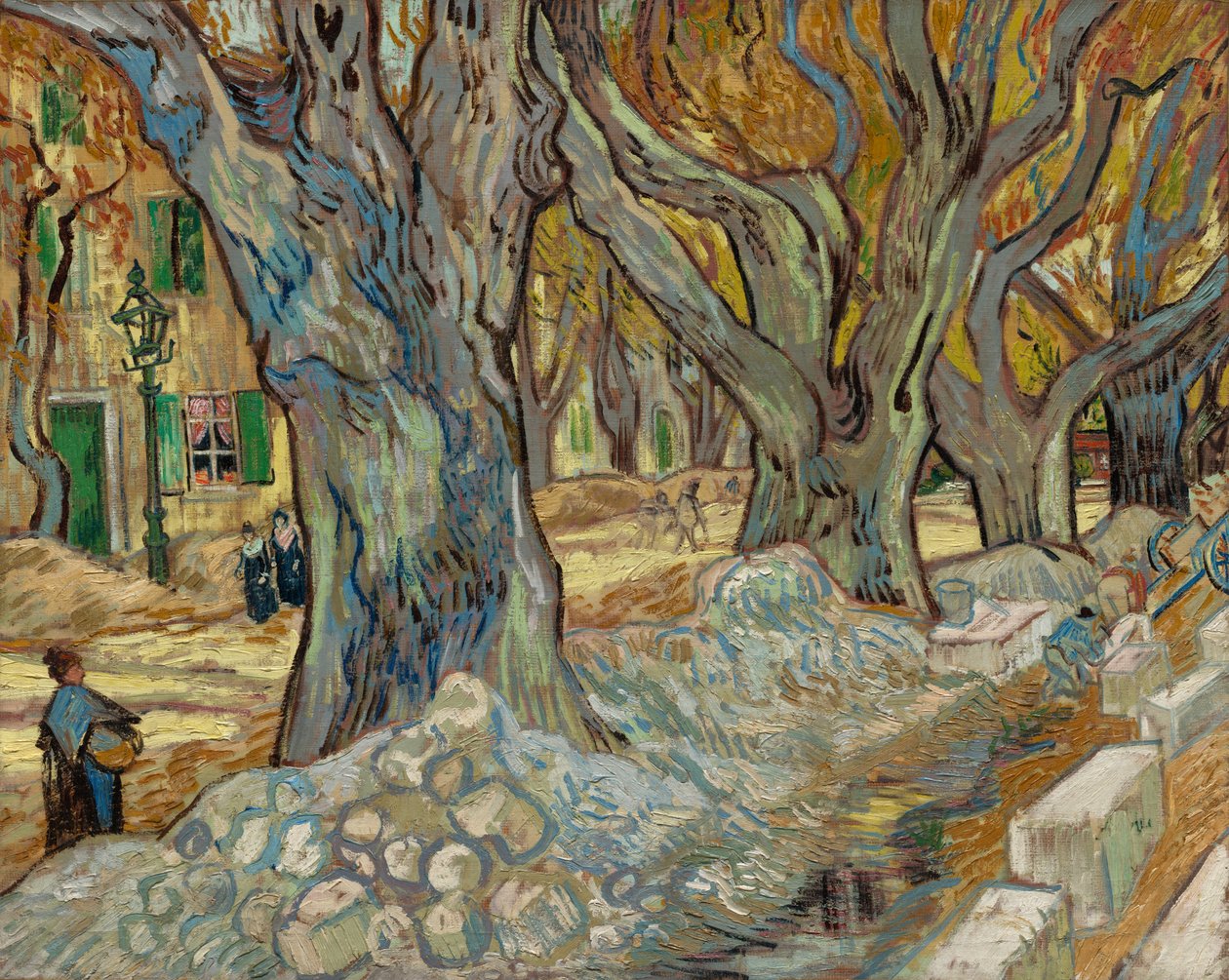 Die großen Platanen Straßenarbeiter in Saint-Rémy, 1889 von Vincent van Gogh