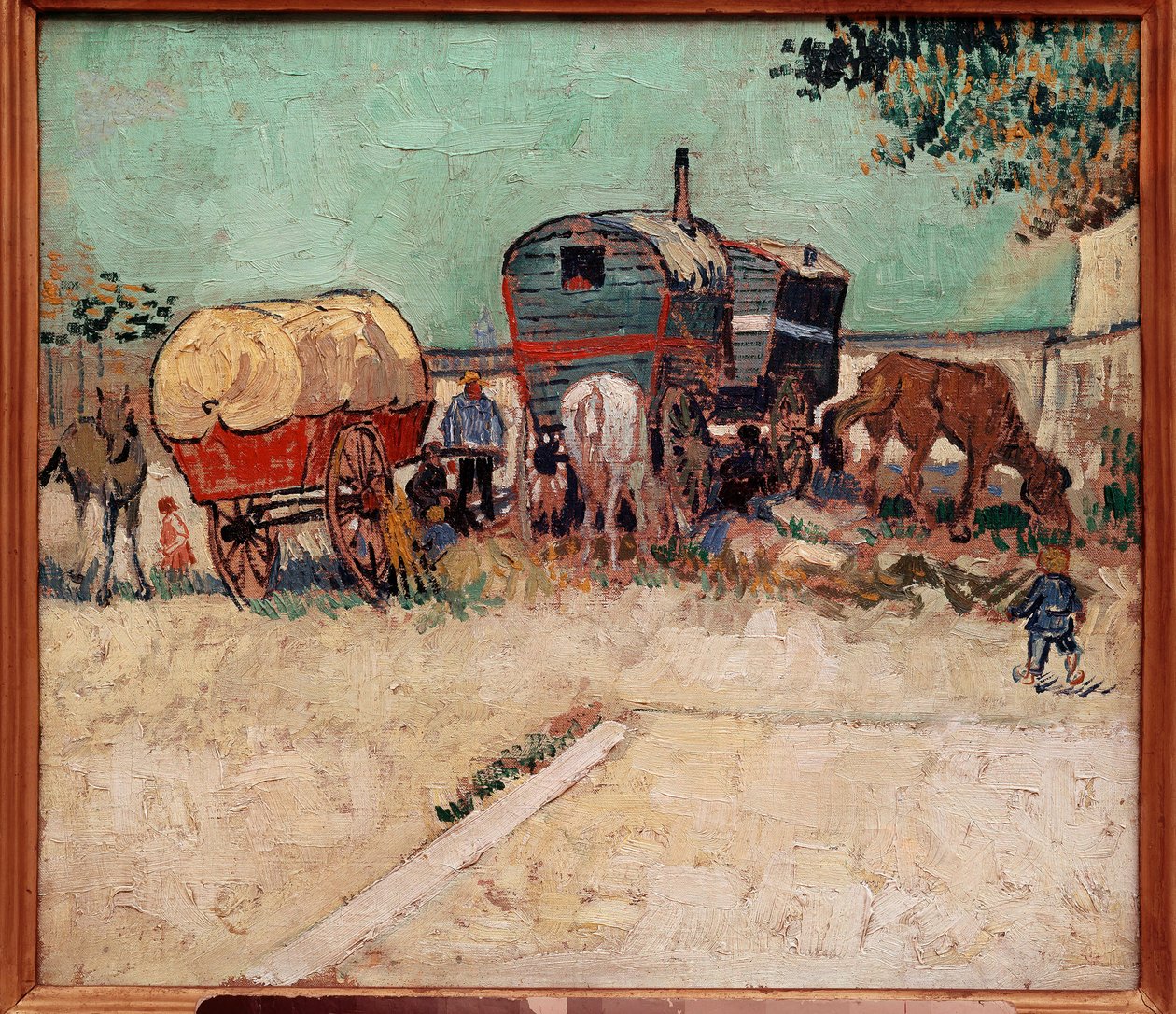 Die Wohnwagen, ein Lager von Bohemiens in der Nähe von Arles von Vincent van Gogh
