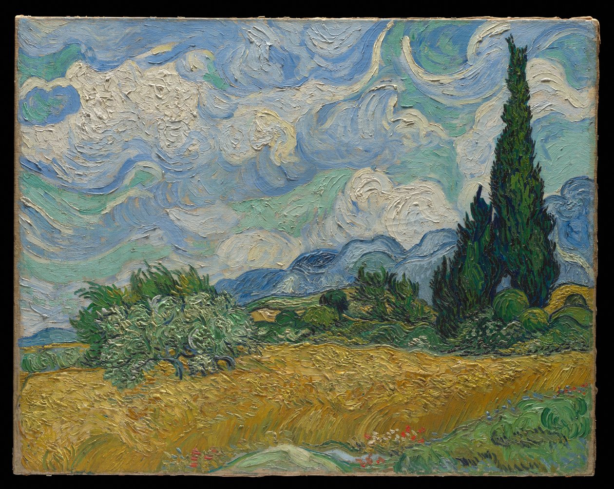 Weizenfeld mit Zypressen von Vincent van Gogh