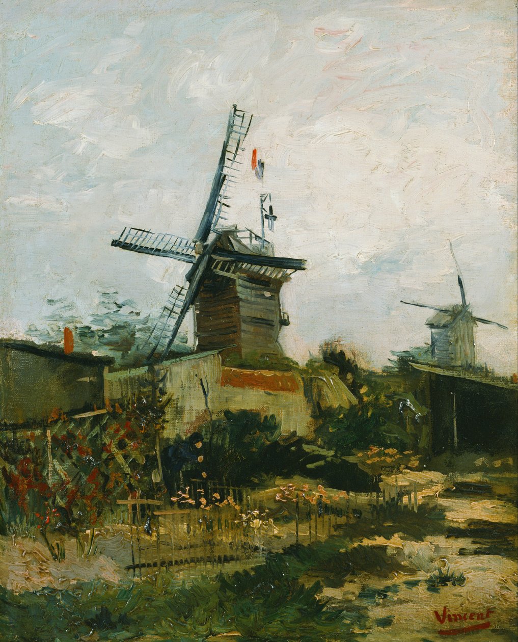 Windmühlen auf Montmartre von Vincent van Gogh