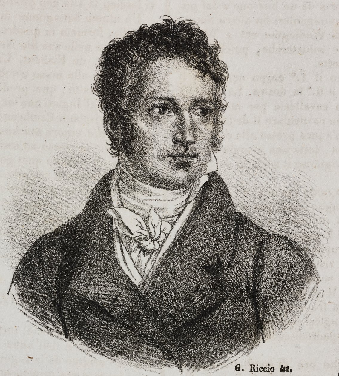 Porträt von Vincenzo Camuccini (1771-1844), italienischer Maler und Restaurator, Lithographie von Gaetano Riccio aus Poliorama Pittoresco, Nr. 16, 23. November von Vincenzo Camuccini