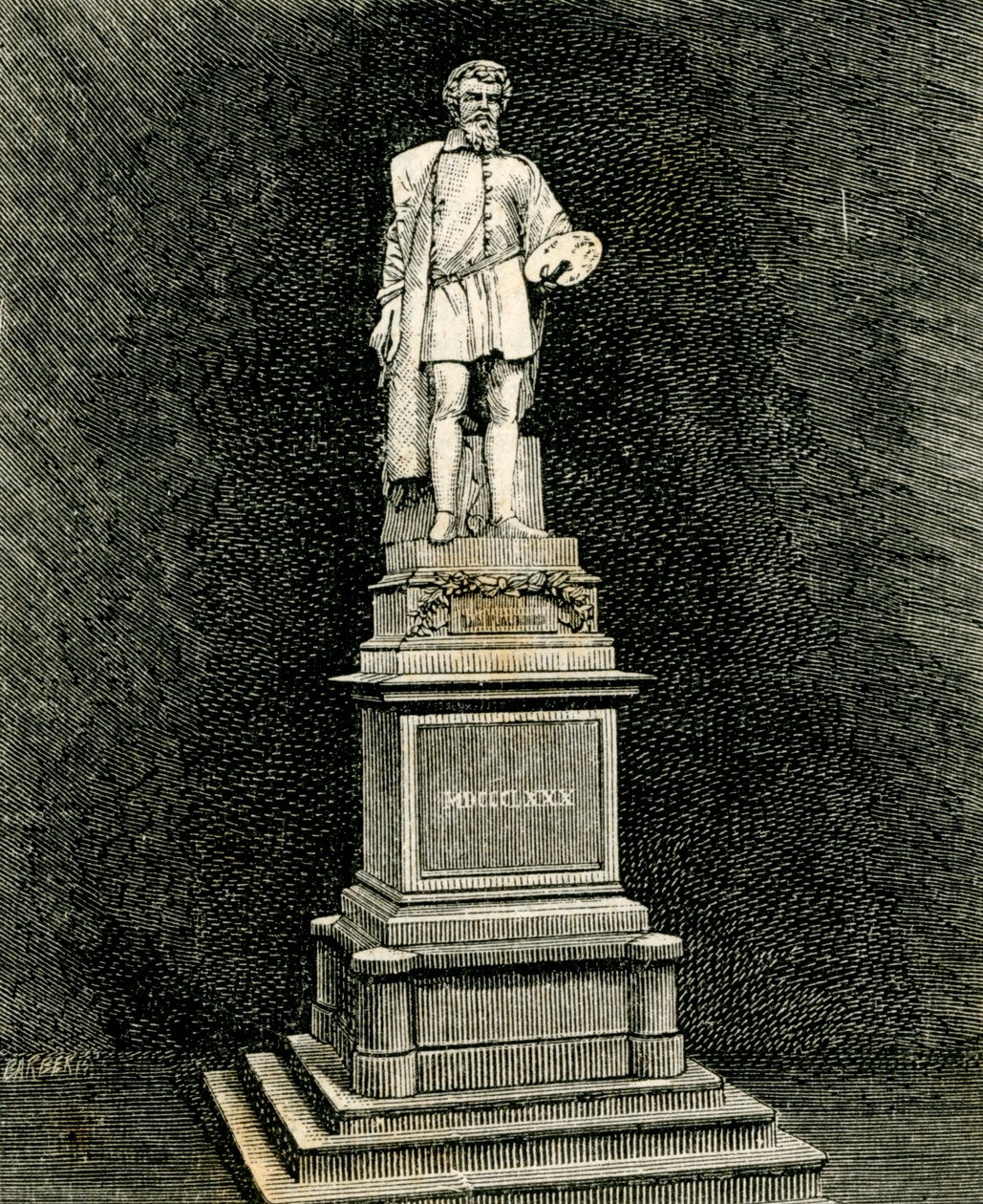 Das Denkmal für Antonio Allegri da Correggio, von Vincenzo Vela (1820-1891), Correggio, Emilia-Romagna, Italien von Vincenzo Vela
