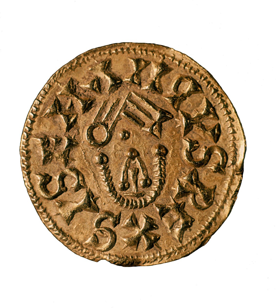 Tremissis (oder Triens) von König Sisenand, geprägt in Tarraco, Spanien, 7. Jahrhundert (Münze) von Visigothic