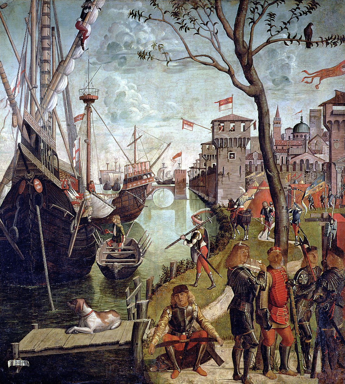 Ankunft der hl. Ursula während der Belagerung von Köln, aus dem St. Ursula-Zyklus, 1498 von Vittore Carpaccio