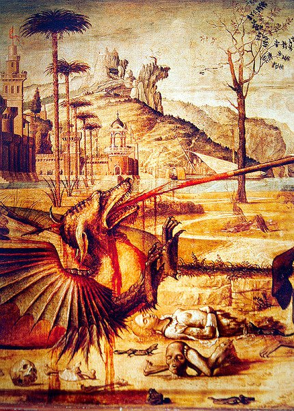Detail von St. Georg tötet den Drachen von Vittore Carpaccio