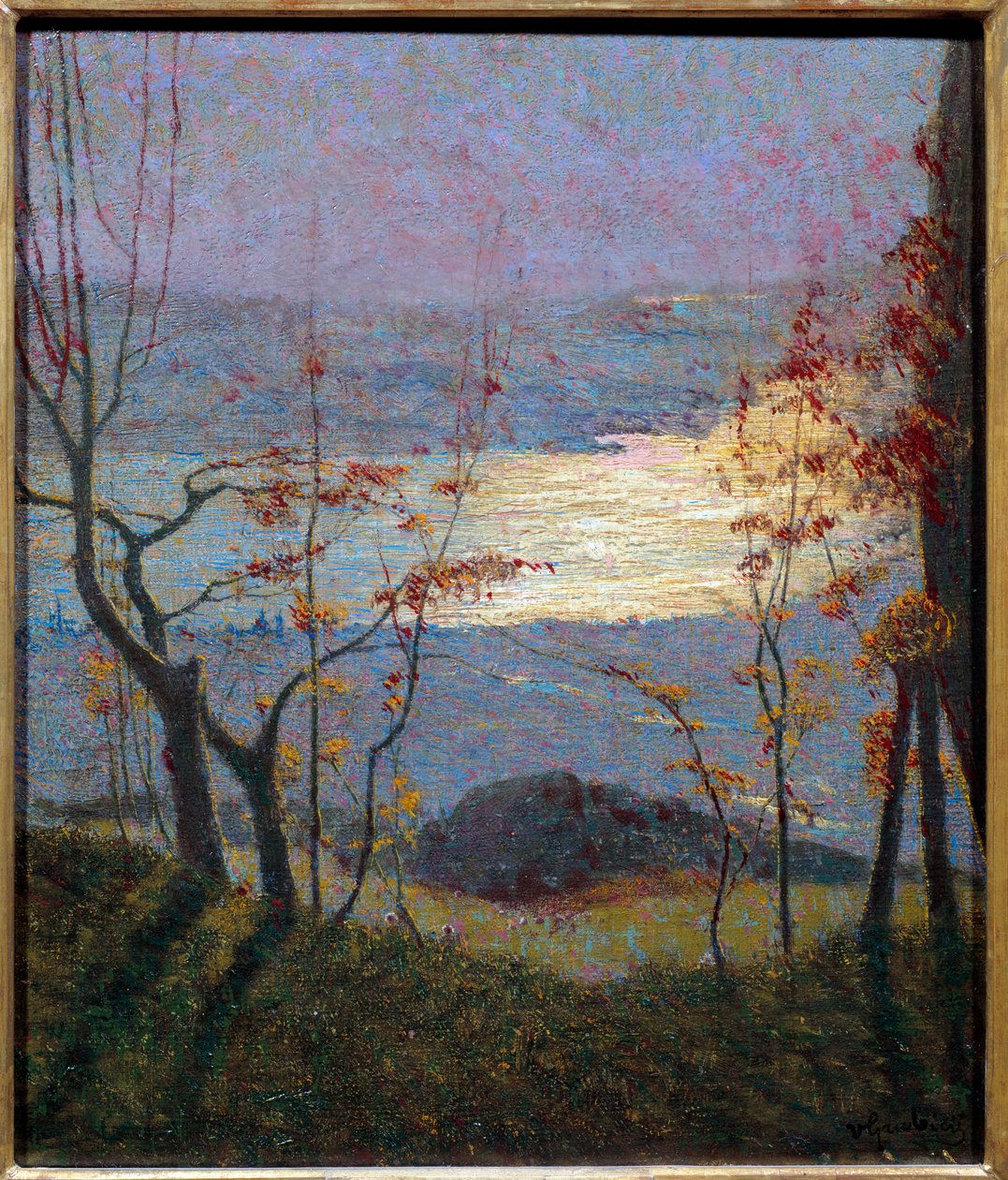 Morgen. Herbstlandschaft mit Bäumen von Vittore Grubicy de Dragon
