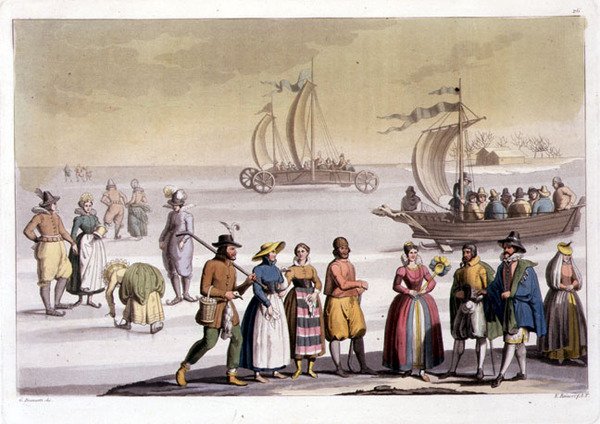 Niederländische Eislaufszene, graviert von G. Bramatti von Vittorio (after) Raineri