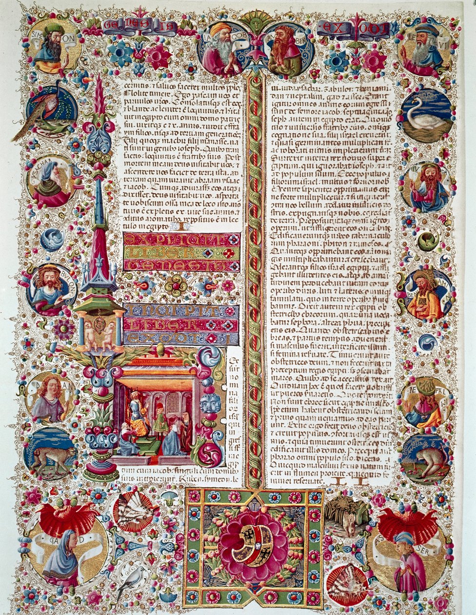 Seite des Manuskripts der Bibel von Borso d