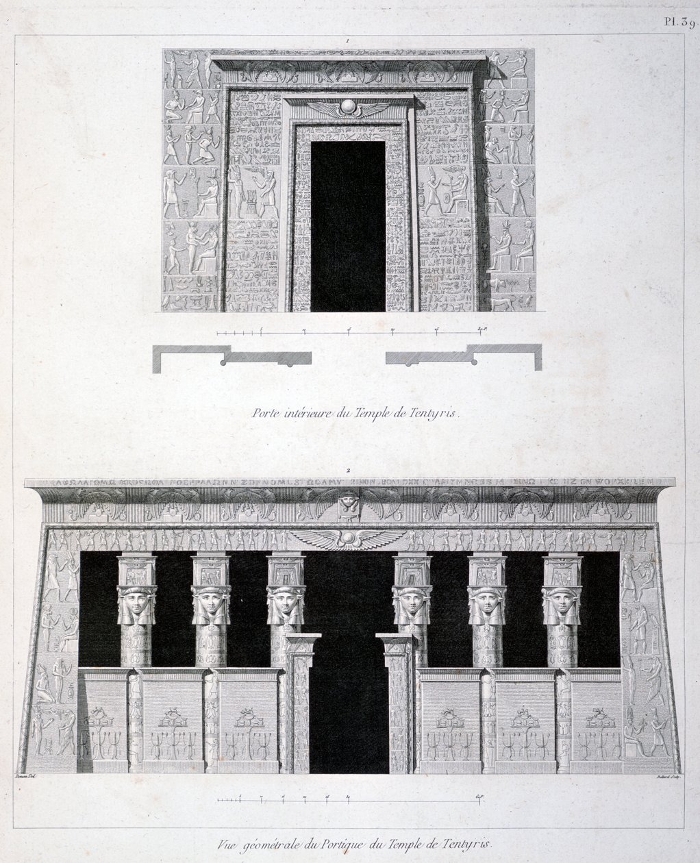 Ein Eingang und Gerüst am Tempel von Tentyris, 19. Jahrhundert von Vivant Denon