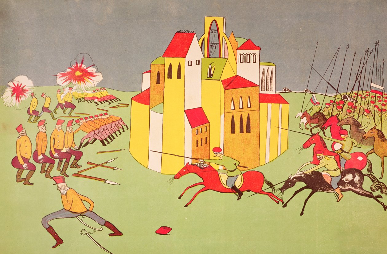 Die Übergabe von Lemberg durch die österreichisch-ungarische Armee an die russische Armee im September 1914, um 1914-15 von Vladimir Mayakovsky