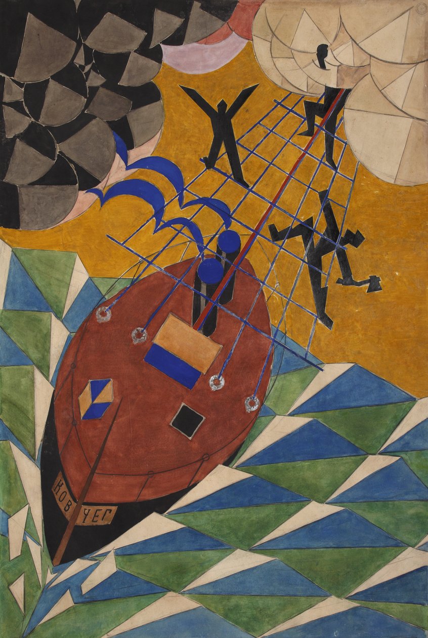 Die Arche. Bühnenbild für das Theaterstück Mystery-Bouffe von Wladimir Majakowski, 1919 von Vladimir Vladimirovich Mayakovsky