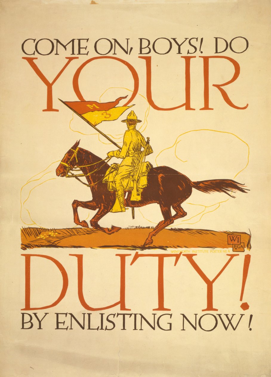 Kommt Jungs! Erfüllt eure Pflicht! Durch sofortige Anmeldung! 1917 von Vojtch Preissig