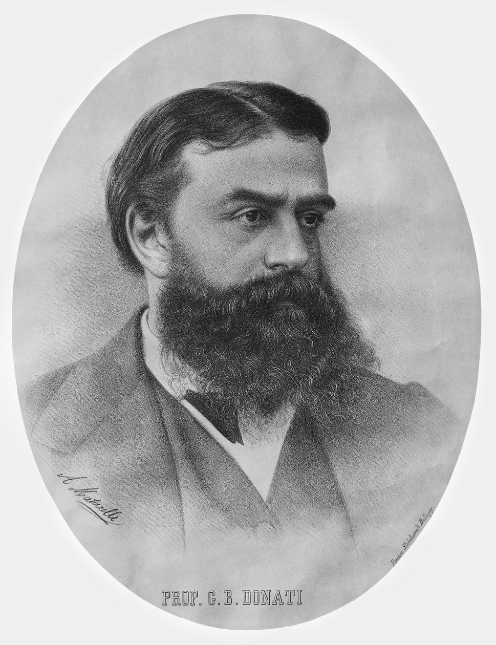 Porträt von Giovanni Battista Donati (1826-1873), italienischer Mathematiker und Astronom, Gravur von John Ward Dunsmore
