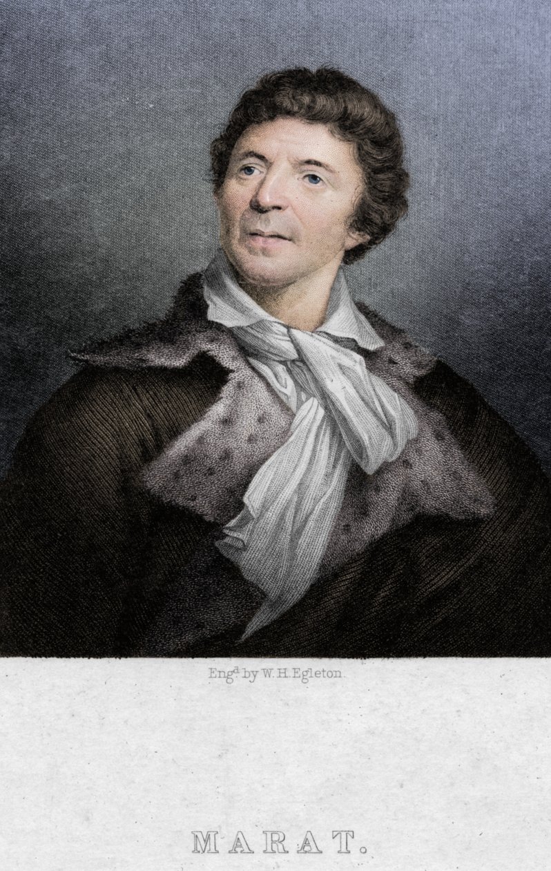 Jean-Paul Marat 1743-1793, Arzt, Wissenschaftler und politischer Theoretiker, ca. 1830 von W. H. Egleton