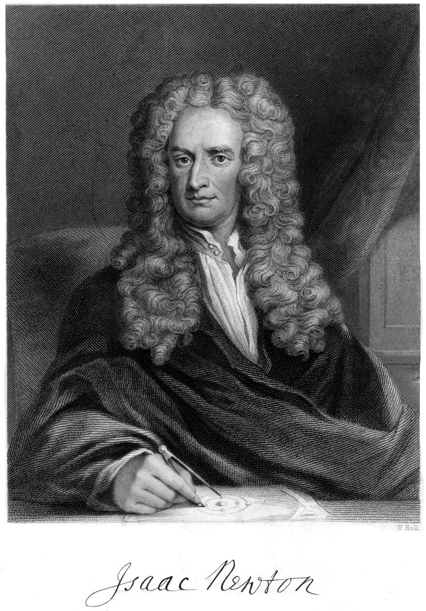 Sir Isaac Newton, englischer Mathematiker, Astronom und Physiker, 19. Jahrhundert von W. Holl