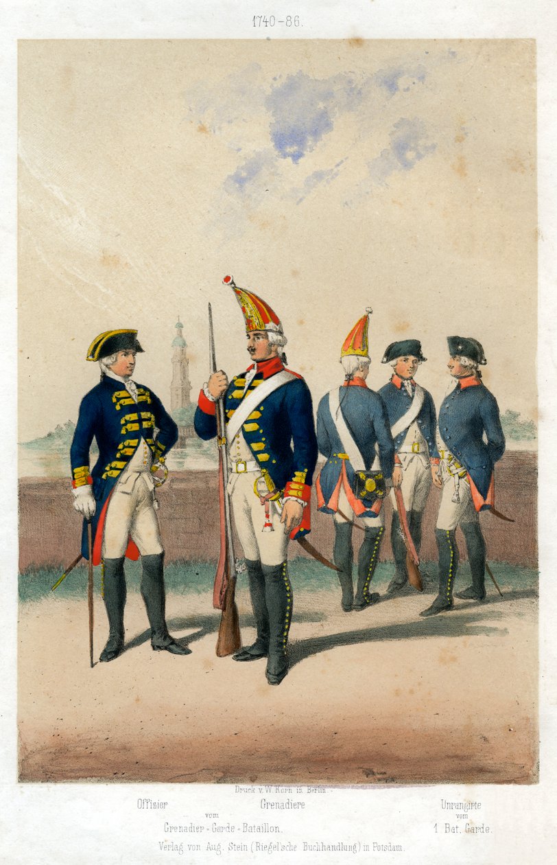 Deutsche Militäruniformen, 1740-1786, 19. Jahrhundert von W Korn