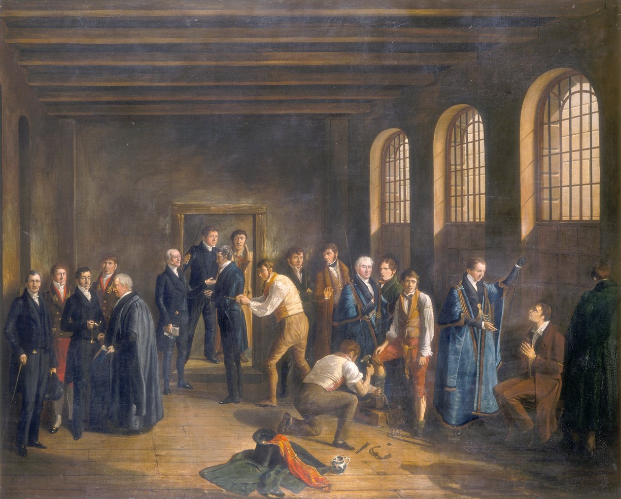 Newgate-Gefängnis am Morgen der Hinrichtung von Henry Fauntleroy von W Thomson