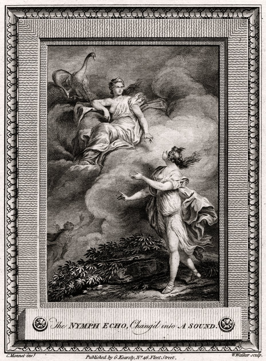 Die Nymphe Echo, in einen Klang verwandelt, 1774 von W. Walker