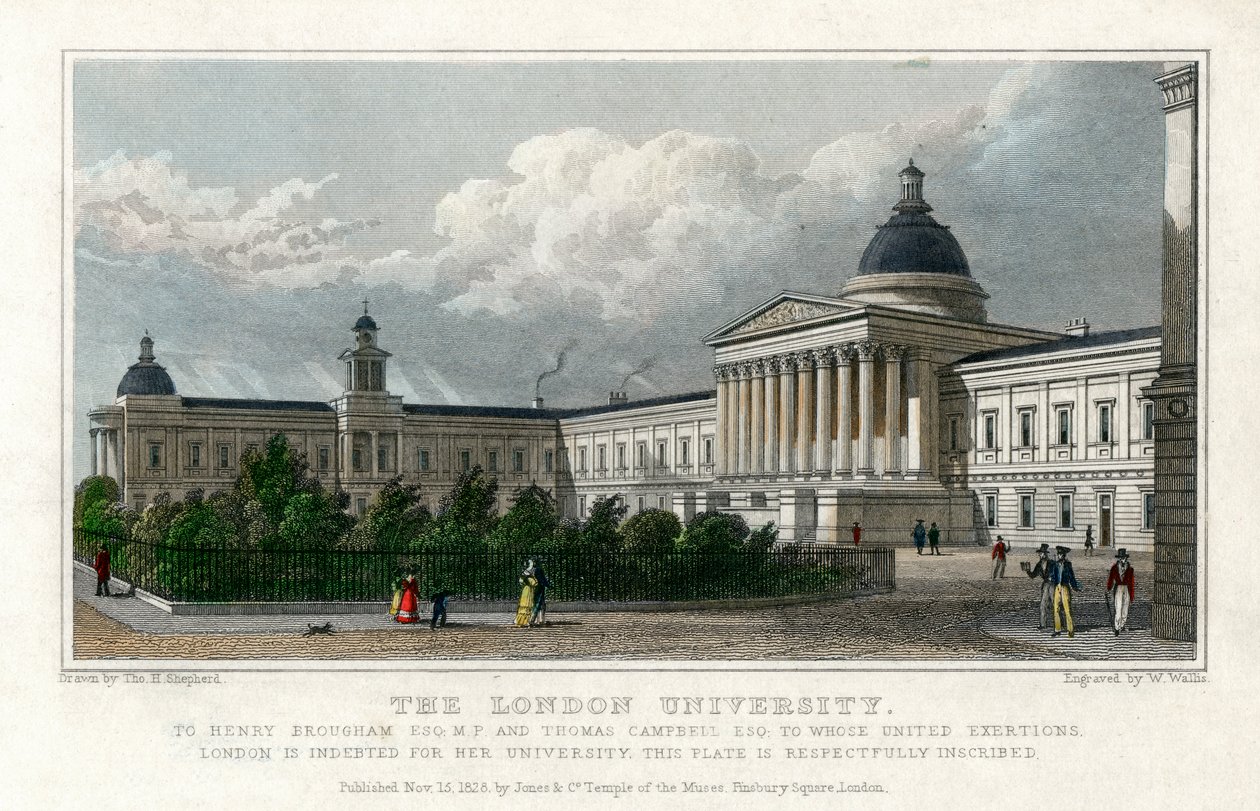 Die Universität von London, 1828 von W. Wallis