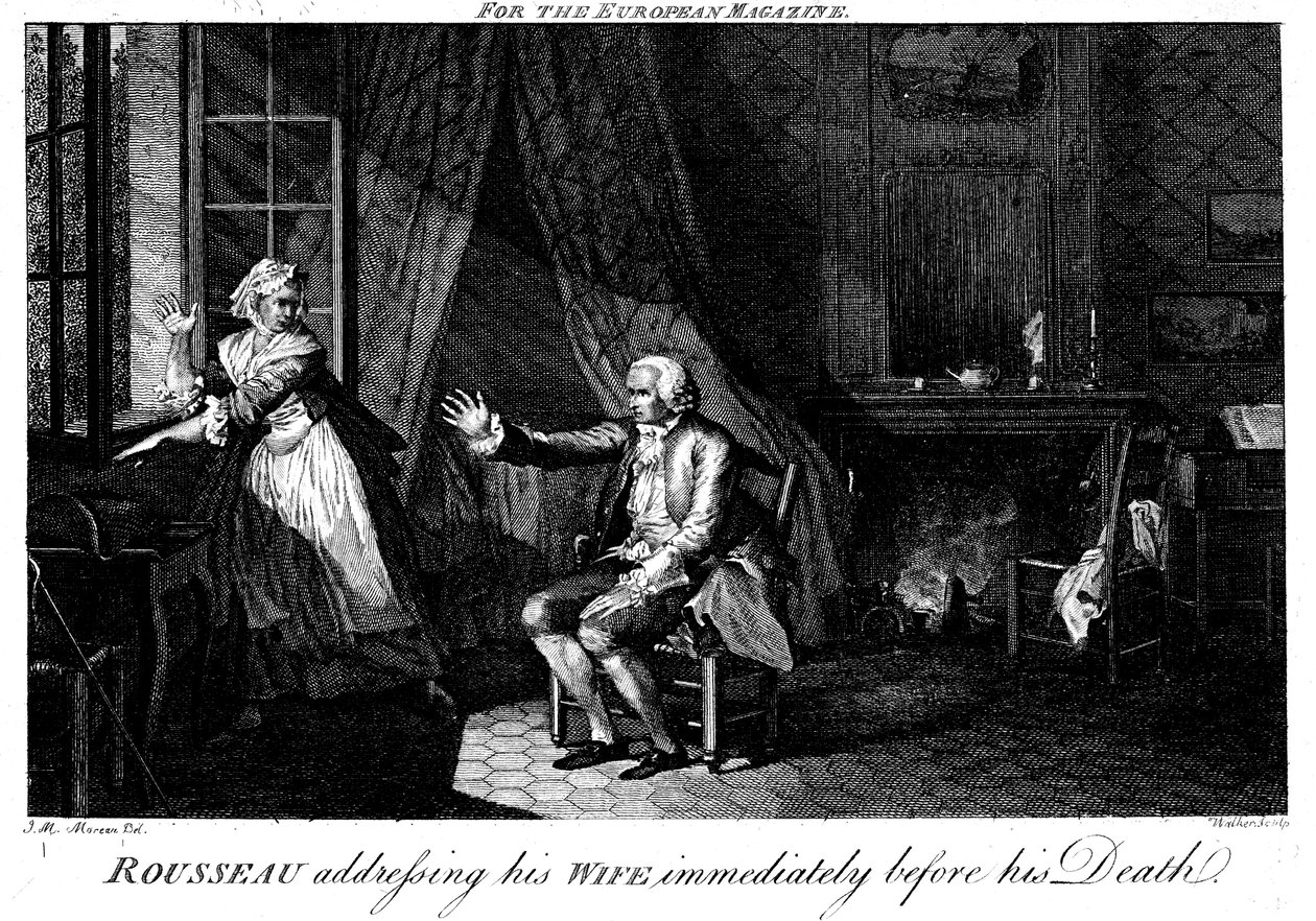 Jean Jacques Rousseau 1712-1778, französischer Aufklärungsphilosoph und Pädagoge von Walker