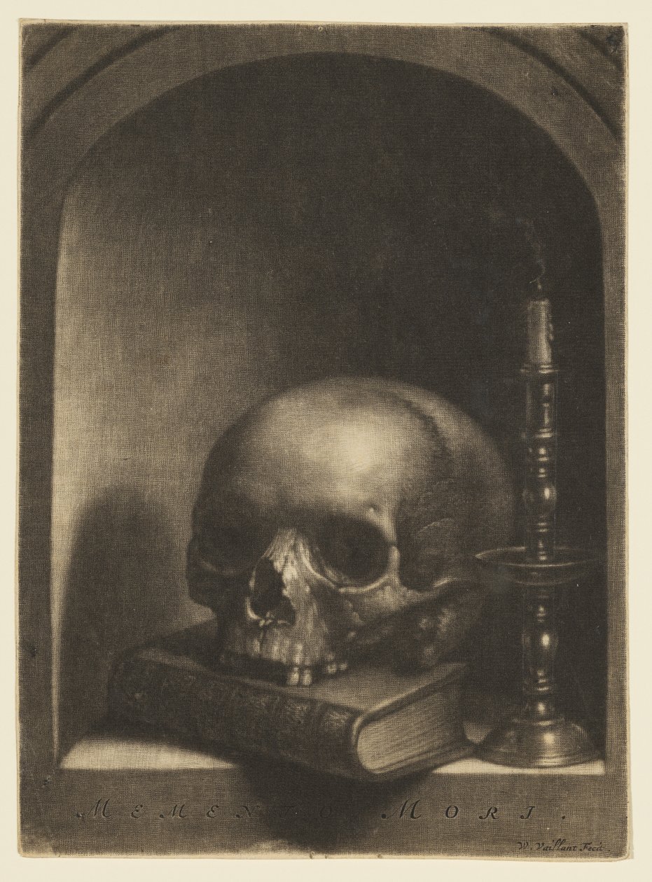 Vanitas-Stillleben in einer Nische von Wallerant Vaillant