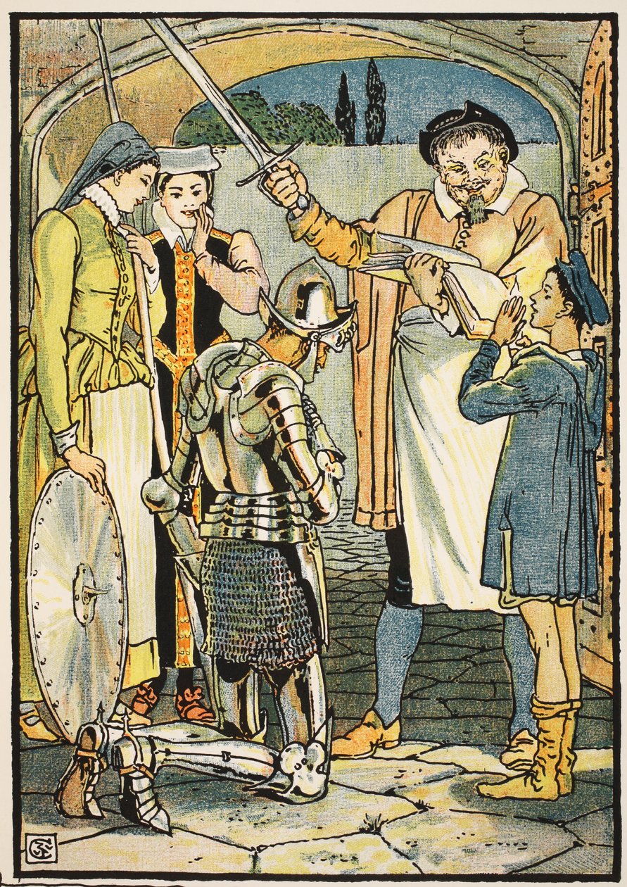 Die Ritterschlagung von Don Quixote, Illustration aus 