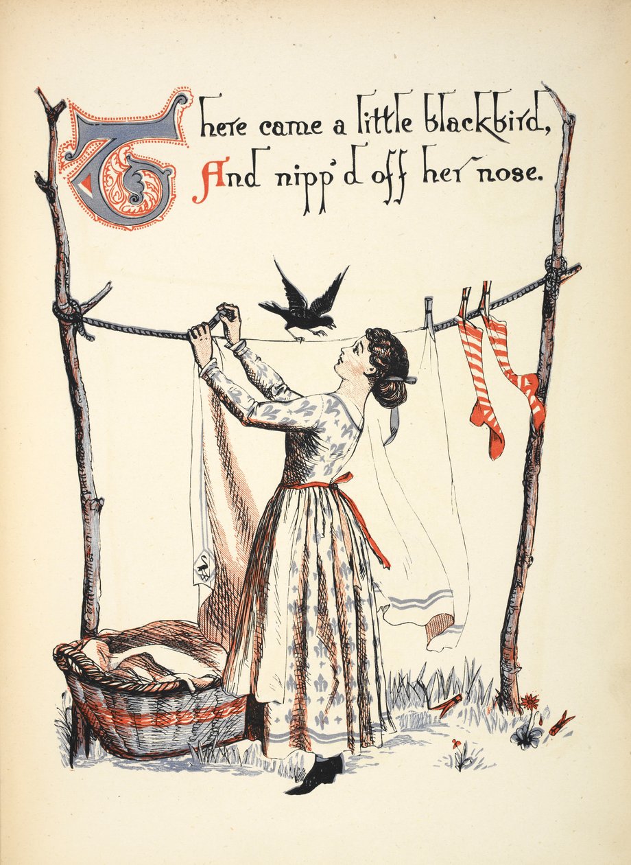 Es kam ein kleines Amselchen und knipste ihre Nase ab. von Walter Crane