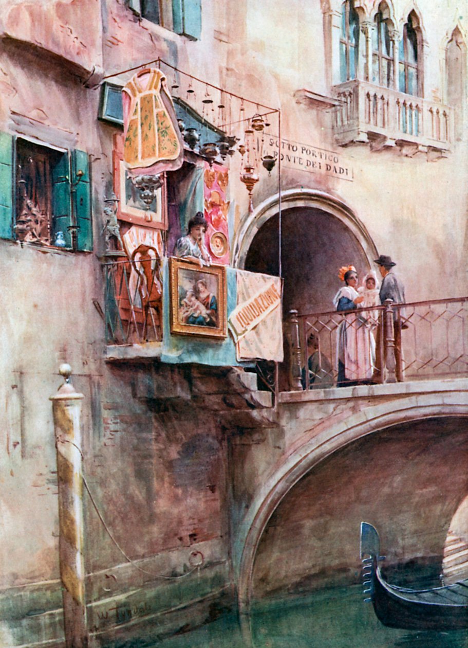 Ein Antiquitätengeschäft, Venedig von Walter Frederick Roofe Tyndale