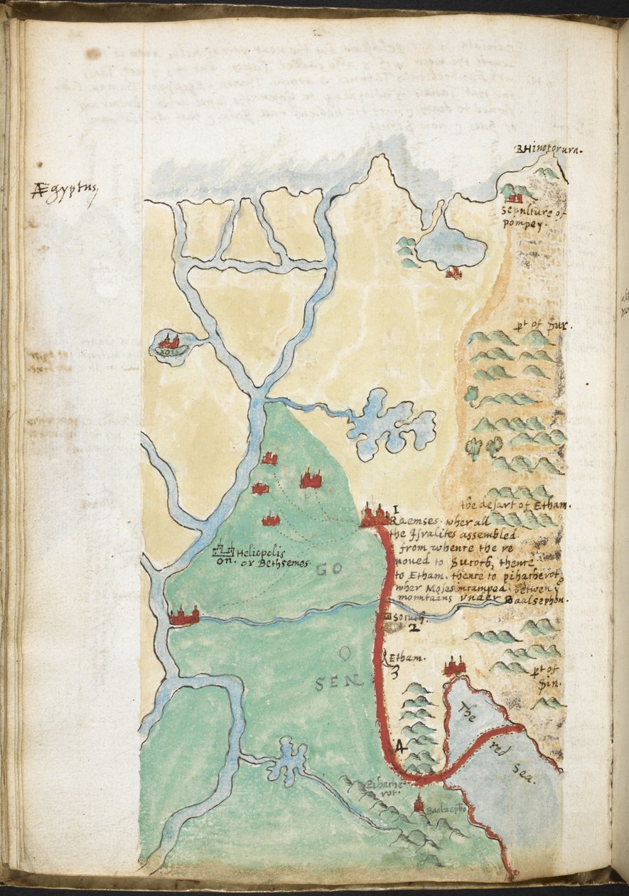 Karte von Nordafrika, aus einem Notizbuch mit einem historischen Gazetteer, Bibliothekslisten usw.; ca. 1606-08 von Walter Raleigh