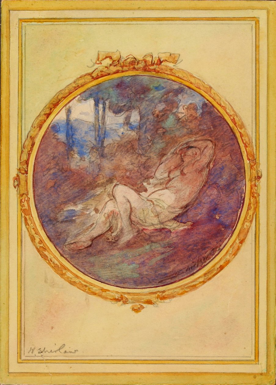 Figurenstudie für dekoratives Panel von Walter Shirlaw
