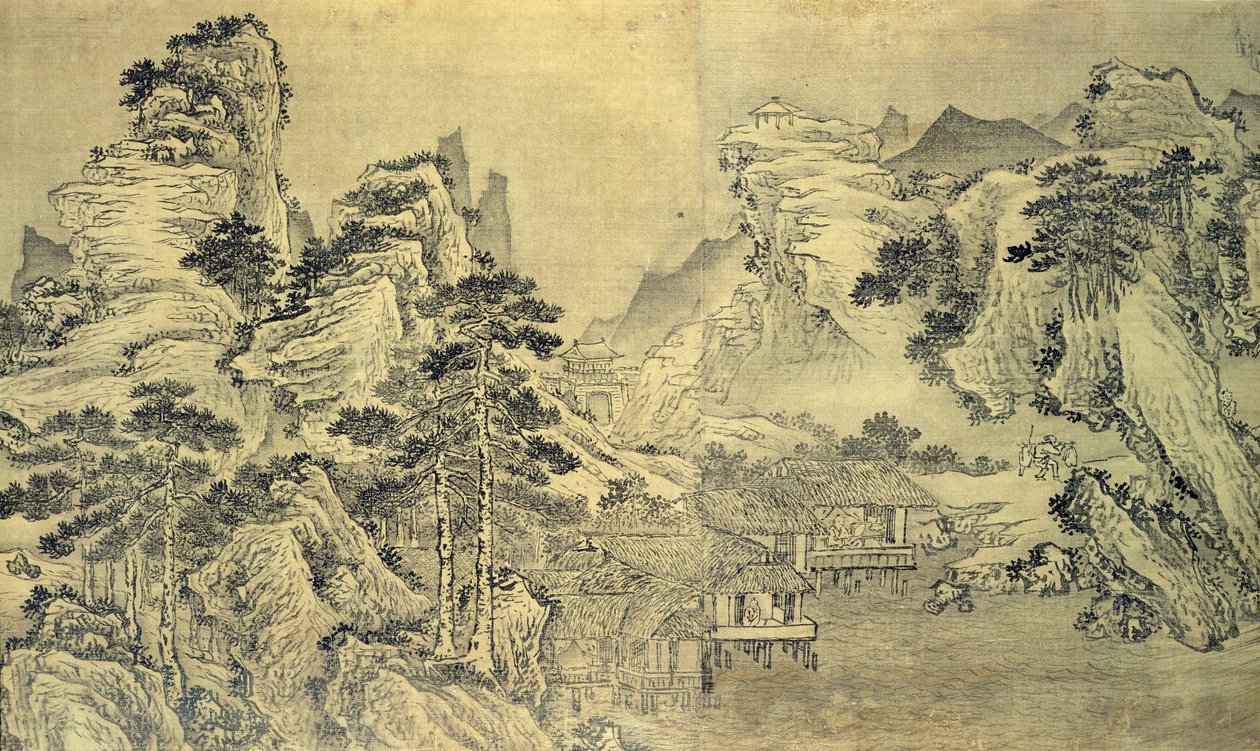 Blick vom Keyin-Pavillon auf den Paradiesberg (Baojie) von Wang Wen