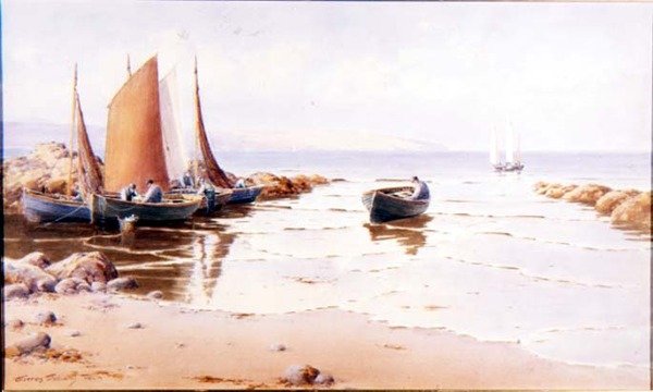 Den Fang an Land bringen (möglicherweise Cemaes Bay, Anglessey) von Warren Williams