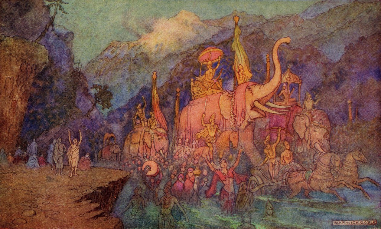 Die Rückkehr der im Achtzehntägigen Kampf Gefallenen Helden, Illustration aus 