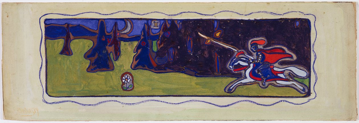 Dämmerung, verso: Skizze eines Paares von Wassily Kandinsky
