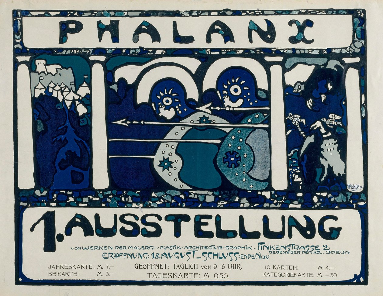 Plakat für die 1. Ausstellung der Phalanx, 1901 von Wassily Kandinsky