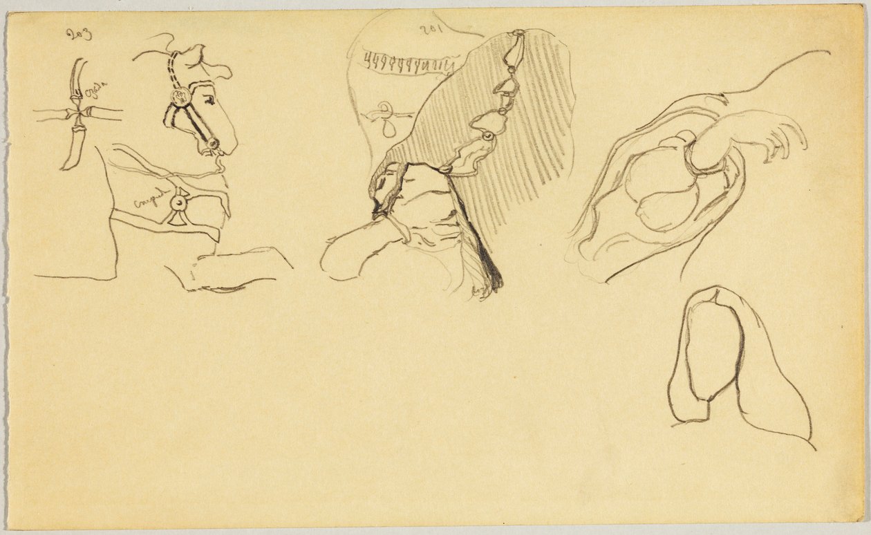 Zaumzeug und Details weiblicher Tracht von Wassily Kandinsky