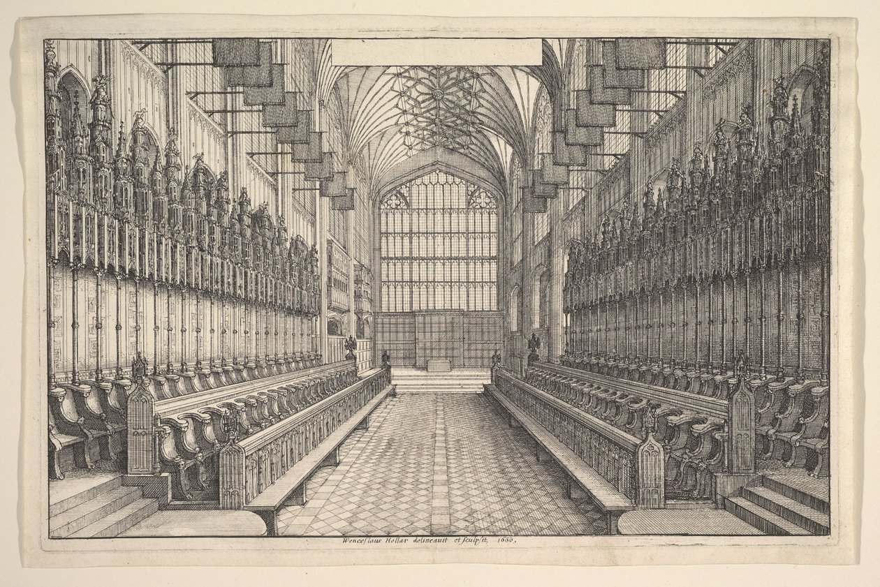 Chor und Stände in der St. Georgs-Kapelle, Windsor, 1660 von Wenceslaus Hollar