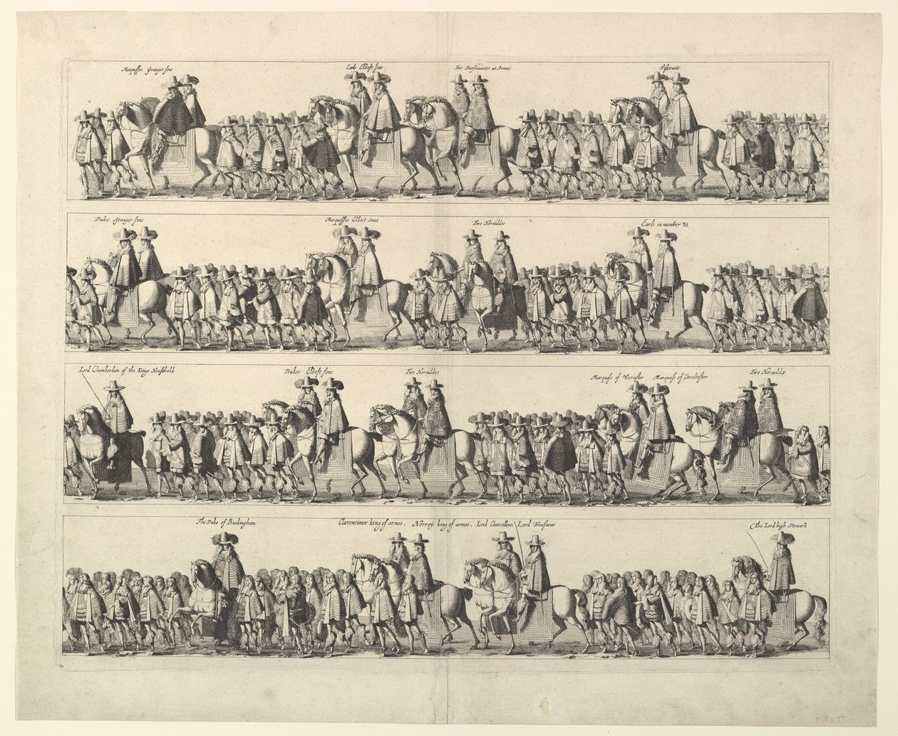 Krönungsprozession von Karl II. durch London, 1662 von Wenceslaus Hollar