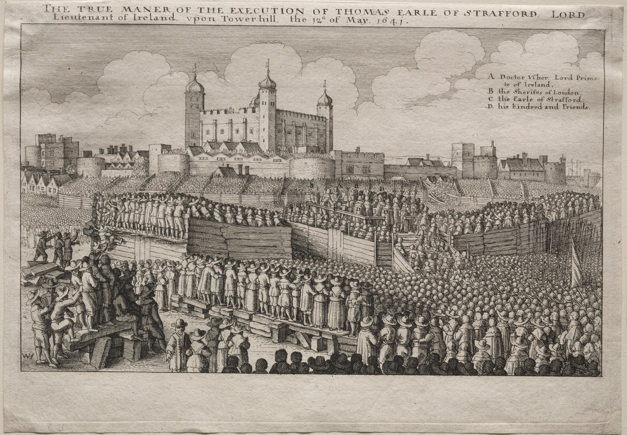 Hinrichtung des Earl of Strafford, 1641 von Wenceslaus Hollar