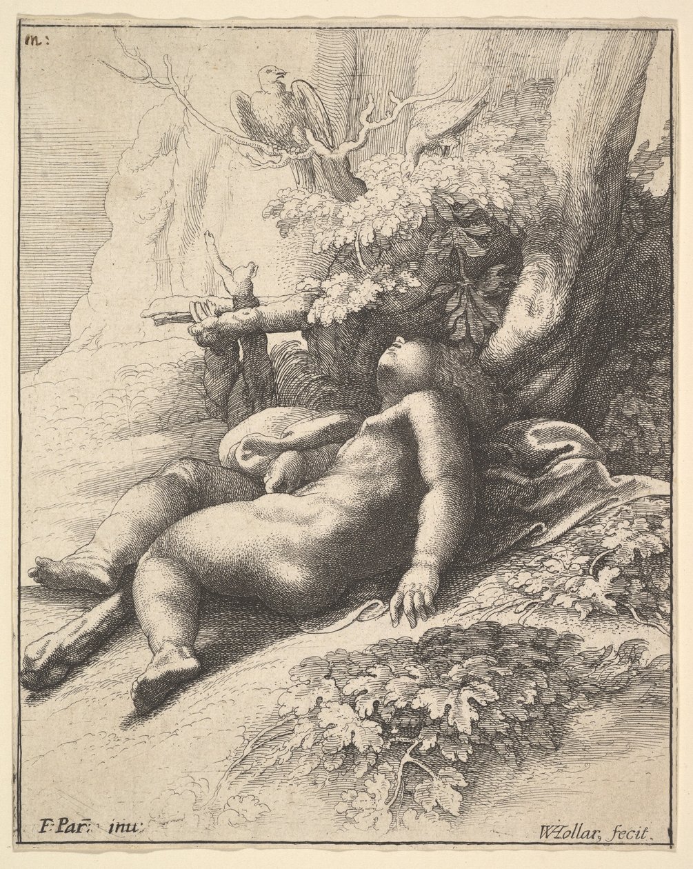 Schlafender Herkules als Kind von Wenceslaus Hollar