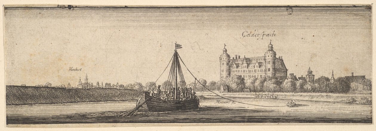 Schloss Kelsterbach bei Höchst am Main, 1642-44 von Wenceslaus Hollar