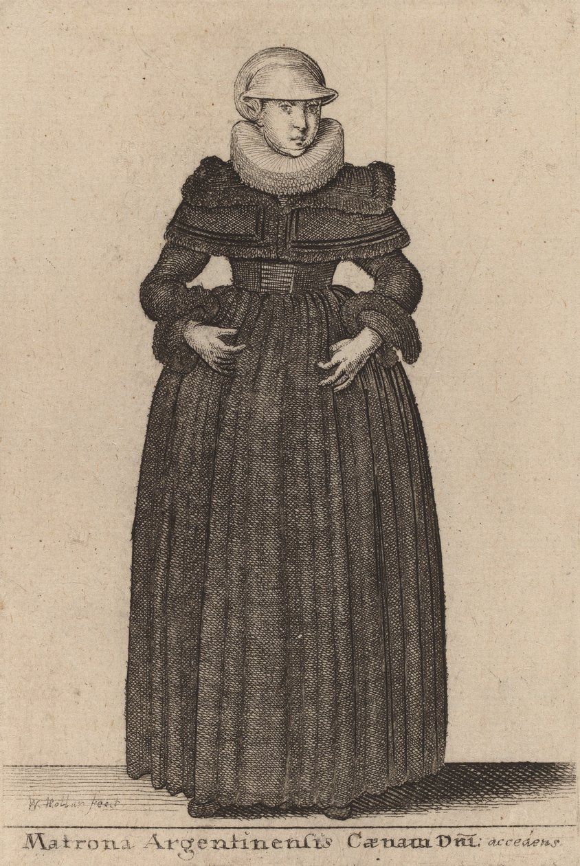 Matrona Argentinensis Caenam Dni Accedens e des Nymphs von Wenceslaus Hollar
