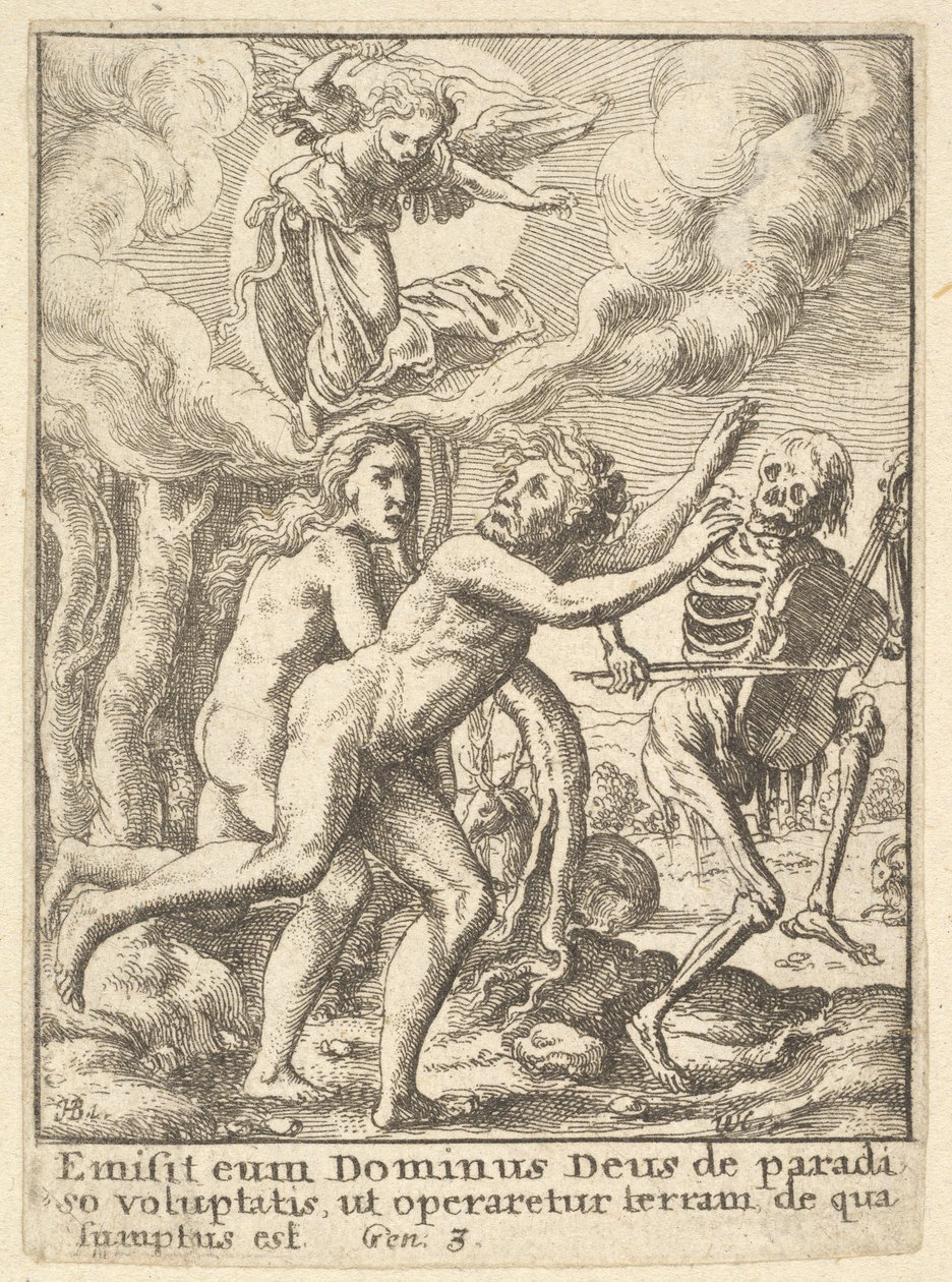 Das verlorene Paradies, aus dem Totentanz von Wenceslaus Hollar