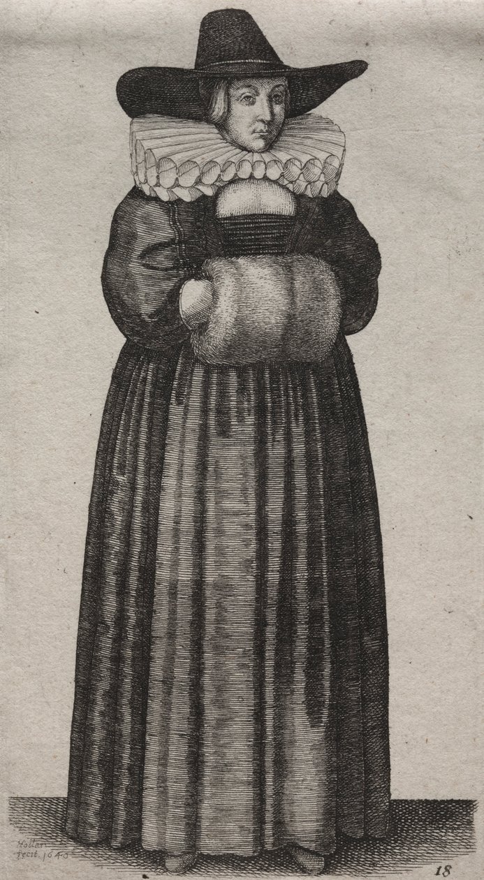 Die verschiedenen Gewänder englischer Frauen, von der Adligen bis zur Landfrau..., 1640 von Wenceslaus Hollar