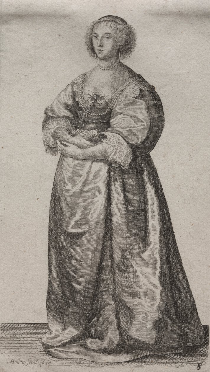 Die Frau mit Blumen von Wenceslaus Hollar