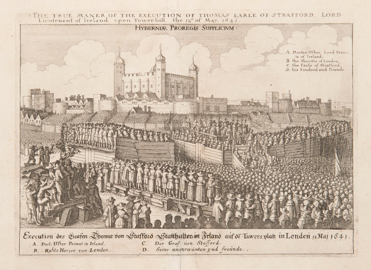 Die wahre Art der Hinrichtung von Thomas, Earl of Strafford, Lord Lieutenant of Ireland..., ca. 1642 von Wenceslaus Hollar