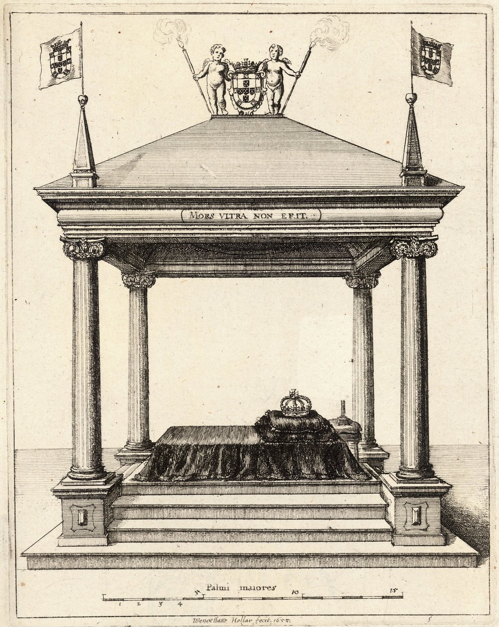 Grab von Prinz Theodosio de Bragança (Zustand 2) von Wenceslaus Hollar