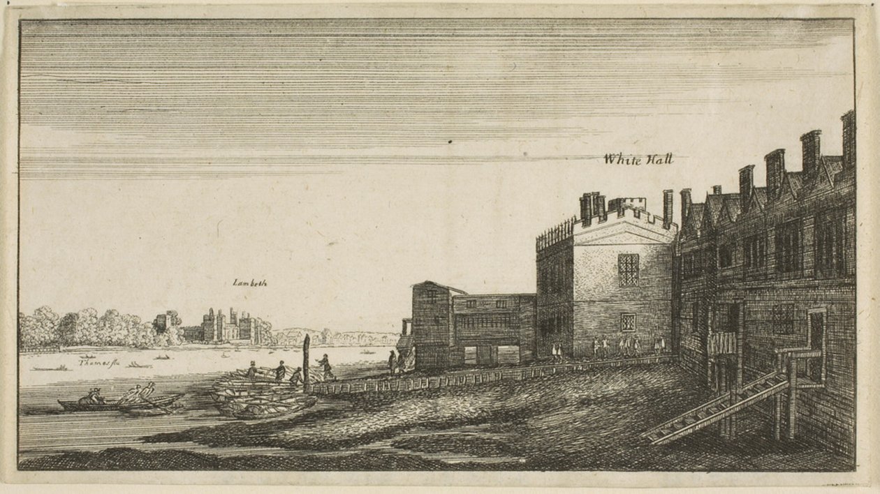 Blick auf Lambeth Palace vom Fluss bei Whitehall Stairs von Wenceslaus Hollar