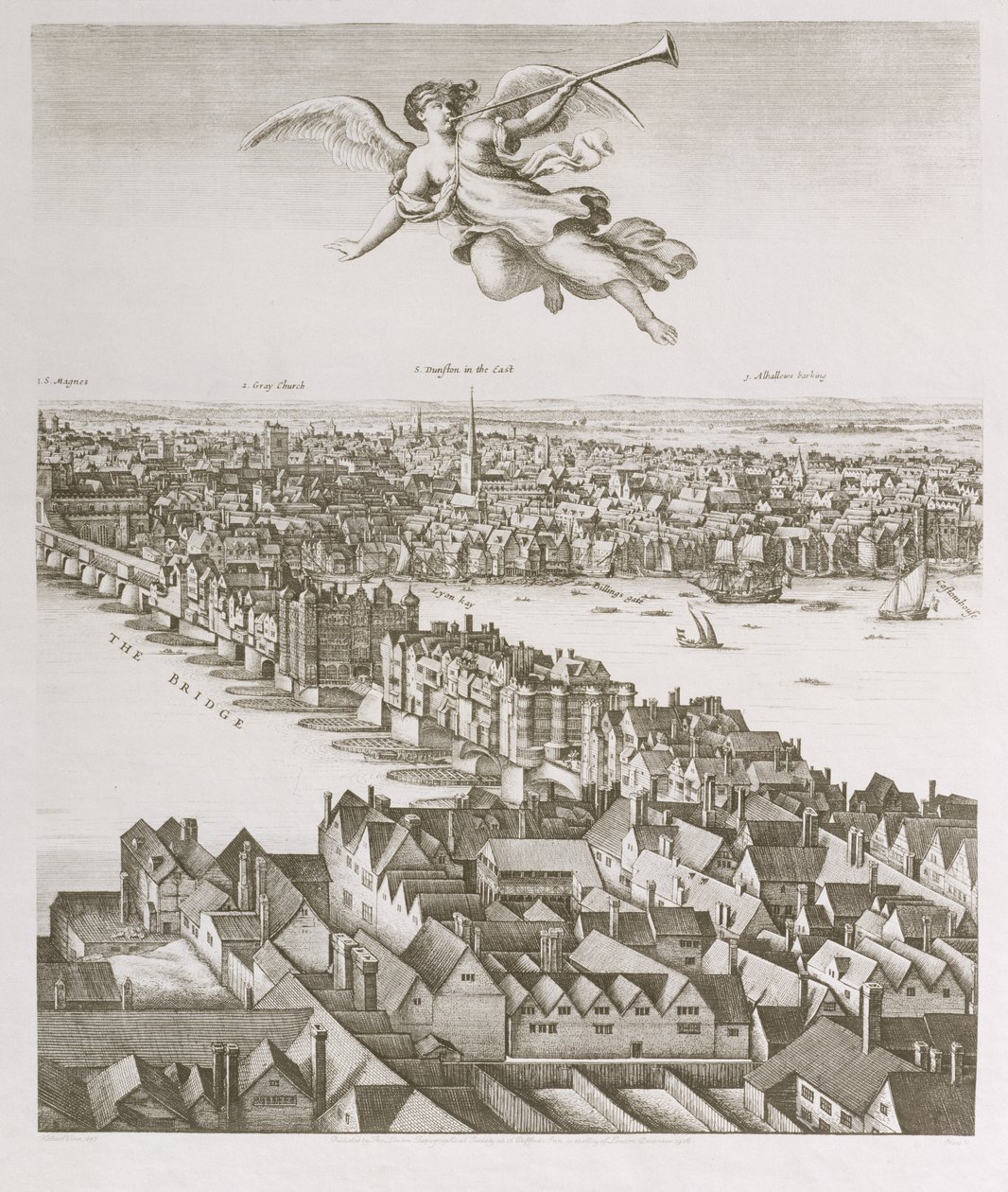 Ansicht von London, veröffentlicht 1647 (Faksimile) (Detail) von Wenceslaus Hollar